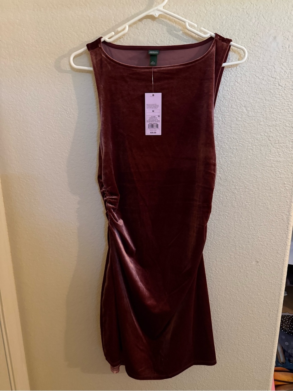 Sleeveless Velvet Midi Dress - Wine